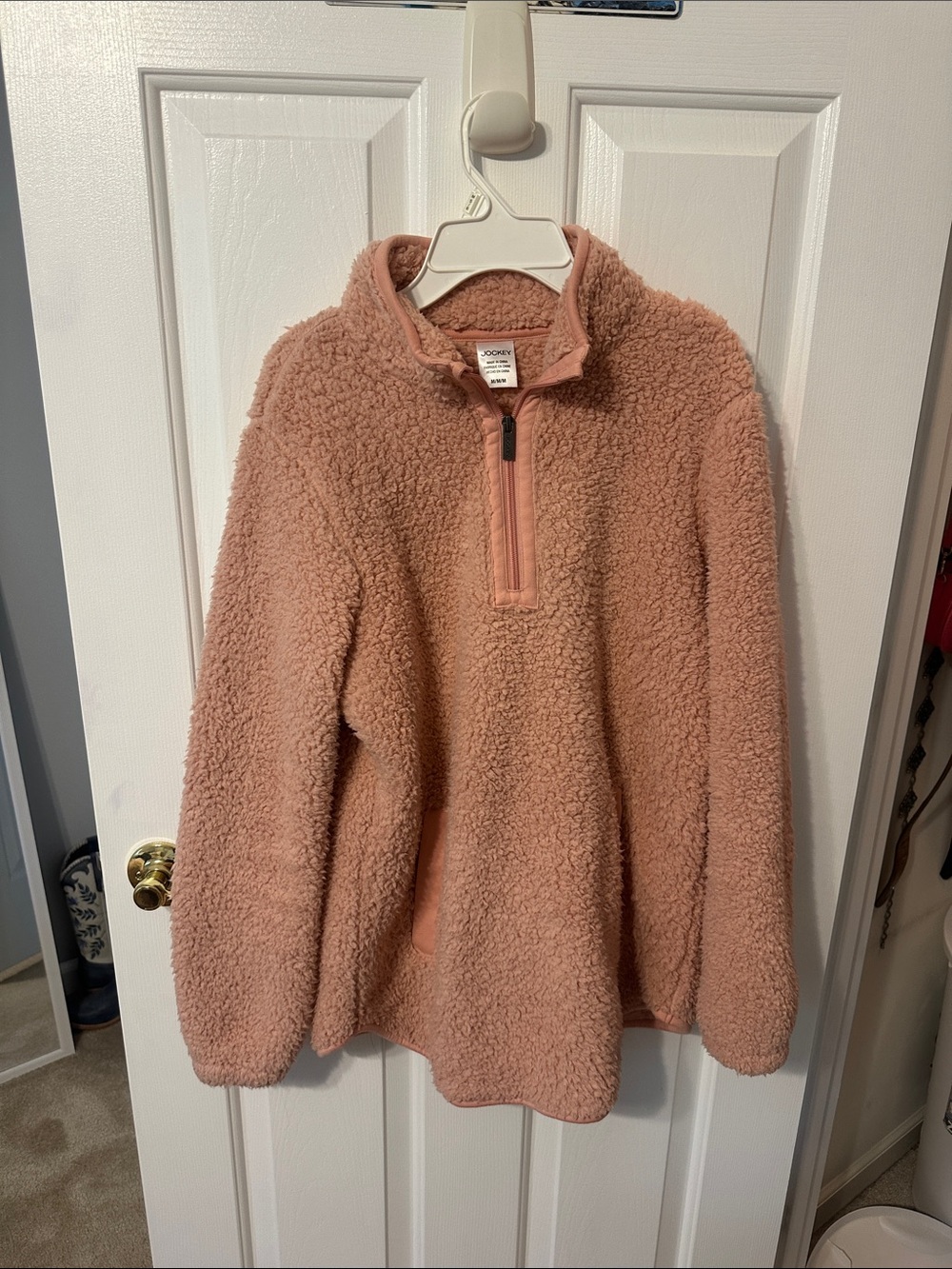Jockey Half-Zip Sherpa Pullover - Dusty Rose